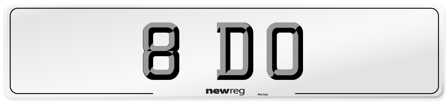 8 DO Number Plate from New Reg